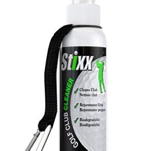 STIXX Golf Club & Grip Cleaner - Best for cleaning all types of clubs, irons & drivers. Cleans & Rejuvenates grips. Restores their natural tackiness. Just spray & wipe. Clean Clubs = Better Golf!