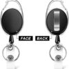 4 Pack Retractable Badge Reel with Carabiner Reel Clip Key Ring Heavy Duty Colorful Key Chain - Image 2