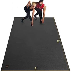 Gxmmat Large Exercise Mat 6'x8'x7mm, Thick Workout Mats for Home Gym Flooring, Extra Wide Non-Slip Durable Cardio Mat, High Density, Shoe Friendly, Perfect for Plyo, MMA, Jump Rope, Stretch, Fitness
