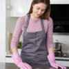 Wahoo 3 Pairs PVC Dishwashing Cleaning Gloves, Skin-Friendly, Reusable Kitchen Gloves with Cotton Flocked Liner, Non-Slip, Small - Image 4