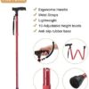 BigAlex Folding Cane,Adjustable Collapsible Cane,Foldable Walking Cane for Men,Women,Lightweight,Adjustable,Portable Hand Walking Stick - Balancing Mobility Aid - Sleek, Comfortable T Handles(Red) - Image 3
