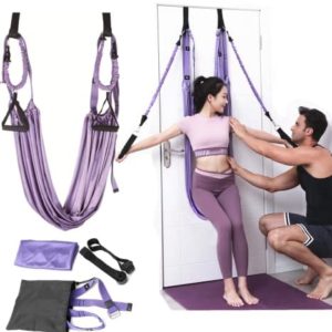 Kvittra Upgraded Yoga Strap for Stretching, Leg Stretcher Pilates Equipment for Home Gym, Back Bend Assist Trainer Waist Flexibility Workout Bands for Physical Therapy Ballet Dance Splits Gymnastics