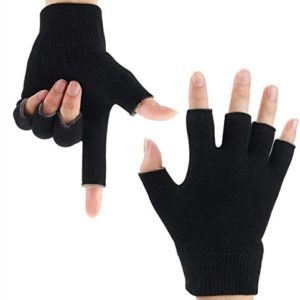 Fingerless Moisturizing Gloves for Dry Hand - Silicone Gel Infused Lotion Spa Glove for Eczema Hand Skin Care Overnight Treatment | Healing Repair Cracked Finger Aloe Moisturizer Gloves for Adult