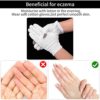 Sibba 2 Pairs Touch Screen Moisturizing Gloves White Cotton Moisturizing Gloves Overnight Bedtime Heal Eczema Sleeping Lotion Hand Spa Treatment Gloves Repair Rough Cracked Dry Chapped Hands Skin - Image 6