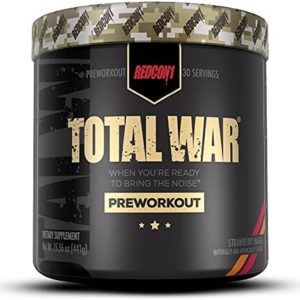 Redcon1 Total War - Pre Workout, 30 Servings, (Strawberry Mango) Boost Energy, Increase Endurance and Focus, Beta-Alanine, 350mg Caffeine, Citrulline Malate, Nitric Oxide Booster - Keto Friendly