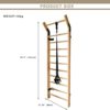 Victory Martial Arts Swedish Ladder Wood Stall Bar Suspension Trainer – Physical Therapy & Gymnastics Ladder w/ 11 Strategic Rods. Solid Pine. - Image 3