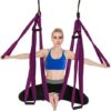 Aerial Yoga Swing Set Yoga Hammock Yoga Swing Strong Anti-Gravity Aerial Yoga Hammock Swing Yoga Swing Sling Inversion Exercises Include 2 Extensions Straps for Indoor Outdoor Home Gym Fitness - Image 5