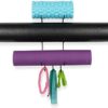 Wallniture Guru Wall Mount Yoga Mat Foam Roller and Towel Rack with 3 Hooks for Hanging Yoga Strap and Resistance Bands, 3-Sectional Metal - Image 3