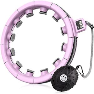 Weighted Hula Smart Hoop with Counter, AgoKud Exercise Hoops for Adults Weight Loss, 2 in 1 Adjustable Circular Abdomen Fitness Massage with 16 Detachable Knots for Men Women