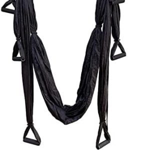 Aerial Yoga Swing Set Yoga Hammock Trapeze Sling Inversion Tool for Indoor Home Fitness (Black)