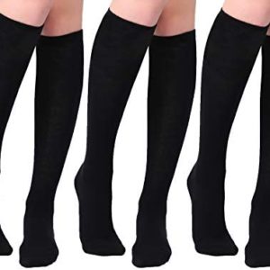 Joulli Women's Knee High Casual Tube Socks 3 Pairs
