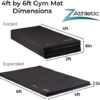 Z Athletic 4ft x 6ft x 2in Folding Mats for Gymnastics and Tumbling (Multiple Colors) - Image 3