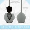 Bath Bliss Firm Grip Tulip Toilet Bowl Brush | Self-Closing & Opening | Extra Long Handle | Rust Free | Strong Bristles | Bathroom Cleaner | Grey - Image 3