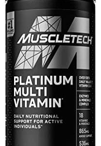 Multivitamin for Men | MuscleTech Platinum Multivitamin | Vitamin C for Immune Support | 18 Vitamins & Minerals | Vitamins A C D E B6 B12 | Daily Workout Supplements | Mens Multivitamins, 90 ct