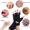 Fingerless Moisturizing Gloves for Dry Hand - Silicone Gel Infused Lotion Spa Glove for Eczema Hand Skin Care Overnight Treatment | Healing Repair Cracked Finger Aloe Moisturizer Gloves for Adult - Image 2