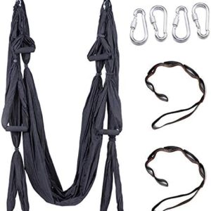 EASY BIG Aerial Yoga Swing Set - Yoga Hammock Swing Kit - 2 Extension Straps - Wide Flying Yoga Inversion Tool - Antigravity Ceiling Hanging Yoga Sling - Adult Kids Arial Toga