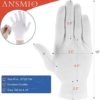ANSMIO 3 Pairs Cotton Gloves, White Gloves for Dry Hands, Cotton Gloves for Eczema, Moisturizing Night Gloves, White Gloves 100% Cotton, Size M (3 Pairs) - Image 2