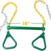 Trapeze Bar Rings for Swing Set - 18" Bar with 48" Heavy Duty Chain – Outdoor Playground Equipment Swing Bar - Image 2