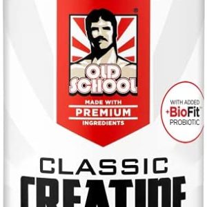 Old School Classic Monohydrate CREATINE for Women & Men - Probiotic Infused Creatine Monohydrate Powder for Muscle Size, Immune Boost, Brain Health, & Gut Optimization - 300g Creatine Powder & Scoop