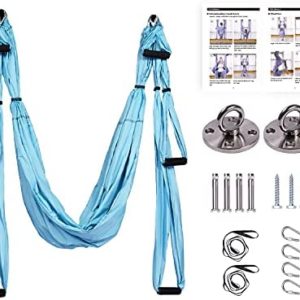 REEHUT Aerial Yoga Swing for Indoor Use,Aerial Yoga Swings Set for Adults, Premium Aerial Hammock Yoga Sling Kit