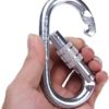 Climbing Carabiner – UIAA & CE Rated 25 kN 5620 LB – Heavy Duty Rugged Terrain Locking Carabiner Clip - Industrial Strength Carabiners - Climbing, Rigging, Ropes, Hammocks - Image 4