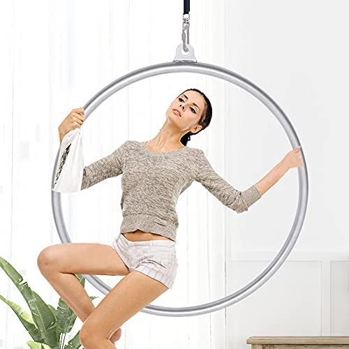 Lyra Hoop 770 Lbs Strength Tested Aerial Hoop Single Point Circus Aerial Equipment Yoga Hoop Aerial Dancing Circus Ring Set