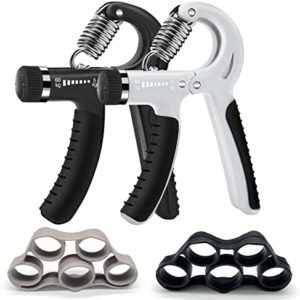 ZENGZHIC 2 Pack Grip Strength Trainer,2 Pieces Silicone Finger Exerciser， Hand Grip Strengthener, Adjustable Resistance 11-132Lbs (5-60kg), Non-slip grips for athletes and hand rehabilitation