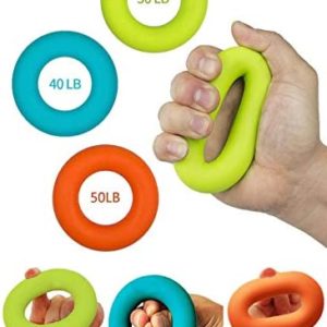 Grip Strength Trainer,Hand Grip Strengthener ,Forearm Grip Workout - Grip Trainer Silicone Rings for Rock Climbing, Athletes & Stress Relief & Rehabilitation, 3 Resistance Levels(3 PCS)