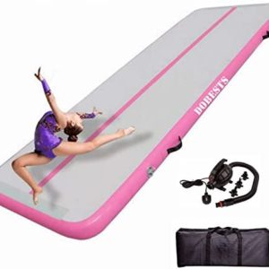Air Track Tumbling Gymnastics Mat Inflatable 10ft 13ft 16ft 20ft Gym Tumble Mats 4 Inch Thickness for Home Use/Yoga/Training/Cheerleading/Water Fun with Electric Pump