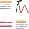BigAlex Folding Cane,Adjustable Collapsible Cane,Foldable Walking Cane for Men,Women,Lightweight,Adjustable,Portable Hand Walking Stick - Balancing Mobility Aid - Sleek, Comfortable T Handles(Red) - Image 4