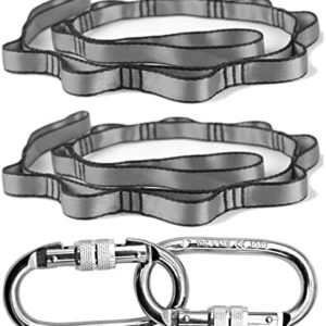 PRIOR FITNESS Yoga Straps Aerial Hammock Accessory Set Aerial Silk Hardware with Daisy Chain Carabiner for Yoga Swing Pilates