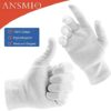 ANSMIO 3 Pairs Cotton Gloves, White Gloves for Dry Hands, Cotton Gloves for Eczema, Moisturizing Night Gloves, White Gloves 100% Cotton, Size M (3 Pairs) - Image 4