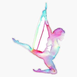 Rainbow Silhouette Aerial Lyra Hoop Sticker Vinyl Bumper Sticker Decal Waterproof 5"