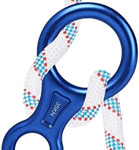 EMEKIAN 35KN Figure 8 Aviation Aluminum Alloy Descender, Heavy Duty Rescue Rappelling Gear Belay Device, High Strength Downhill Equipment Rigging Plate for Rock Climbing, Belaying, Tree Climbing