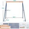 SUPER DEAL Heavy Duty Swing Frame Extra Large Full Steel All Weather A-Frame Swing Stand with Ground Stakes, 72" Height 87" Length Fits for Most Swings, Fun for Kids Outdoor Backyard, 440lbs - Image 6