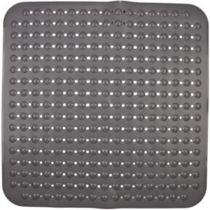 ENKOSI Square Extra Large Square Shower Mat 31 x 31 inch for Shower Stall Floors Bathtubs Non Slip Firm Grip Bathroom Mat with Strong Suction Cups and Drain Holes (31x31 Gray)