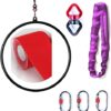 FiveShops Hbche Aerial Hoop Kit Aerial Rings Circles Fitness Equipment Include Stainless Steel Lyra (32mm Tube Dia) & Carabiners & Swivel - Image 3