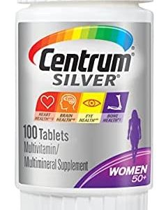 Centrum Silver Women's Multivitamin for Women 50 Plus, Multivitamin/Multimineral Supplement with Vitamin D3, B Vitamins, Calcium and Antioxidants, Gluten Free, Non-GMO Ingredients - 100 Count