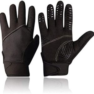 Rebo Wheelchair Disability Mobility Full Finger Gloves Breathable and Non-Slip Material for Good Grip Lightweight Adjustable Strap for Men and Women (Large)
