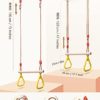 GHB Trapeze Swing Bar Multifunctional Swing Wood with Plastic Gymnastics Rings for Hanging up to 120 kg - Image 2