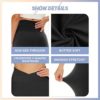 ZOOSIXX 5” Women Cross Waist Workout Shorts, Crossover Black Running Yoga Biker Shorts - Image 5