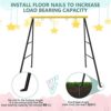 SURPCOS Swing Frame, Swing Stand Iron Pipe Casing Reinforcement, A-Frame Swing Stand with Ground Nail, Heavy Duty Metal Swing Frame, Fits for Most Swings & Saucer Swing,72" Height 36" Length - Image 2