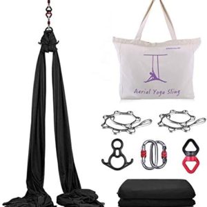 WWahuayuan 10M Premium Aerial Silks Equipment Yoga Pilates Swing Aerial Yoga Antigravity Hammock Trapeze for Acrobatic Dance,Air Yoga, Aerial Yoga Hammock