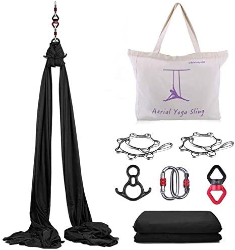 WWahuayuan 10M Premium Aerial Silks Equipment Yoga Pilates Swing Aerial Yoga Antigravity Hammock Trapeze for Acrobatic Dance,Air Yoga, Aerial Yoga Hammock