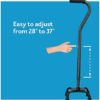 Carex Quad Cane with Small Base - Adjustable Height Quad Cane and Walking Stick with Small Base - Holds Up to 250 Pounds, Black, Universal, Pack of 1 - Image 6