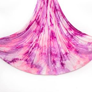 FLYINGVIVI Aerial Yoga Hammock Aerial Silk Fabric Yoga Swing for Antigravity Yoga Inversion Adult Kids Arial Door Yoga Swing Include Daisy Chain,Carabiner