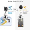 Teskyer 2 Pack Heavy Duty Retractable Badge Holders with Carabiner Reel Clip and Extra Thick Clear Name Tag ID Card Holders, Horizontal - Image 2