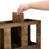 MyGift Vintage Brown Wood Foam Roller Storage Rack, Wall Mounted Yoga Mat Holder for Home Gym - Image 7
