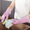 Wahoo 3 Pairs PVC Dishwashing Cleaning Gloves, Skin-Friendly, Reusable Kitchen Gloves with Cotton Flocked Liner, Non-Slip, Small - Image 5