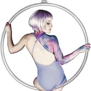 Posport womens Single Point Aerial Equipment Yoga Hoop for Aerial Dancing Yoga training, Sliver, 2.8ft 85cm Dia US